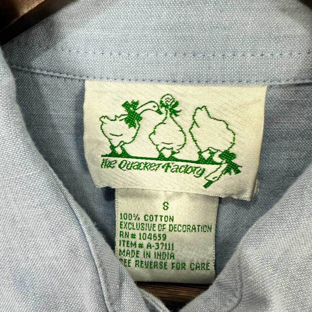 Quacker Factory Button Up Shirt Womens Small Floral Butterfly Sequin Embroidered - Picture 2 of 8